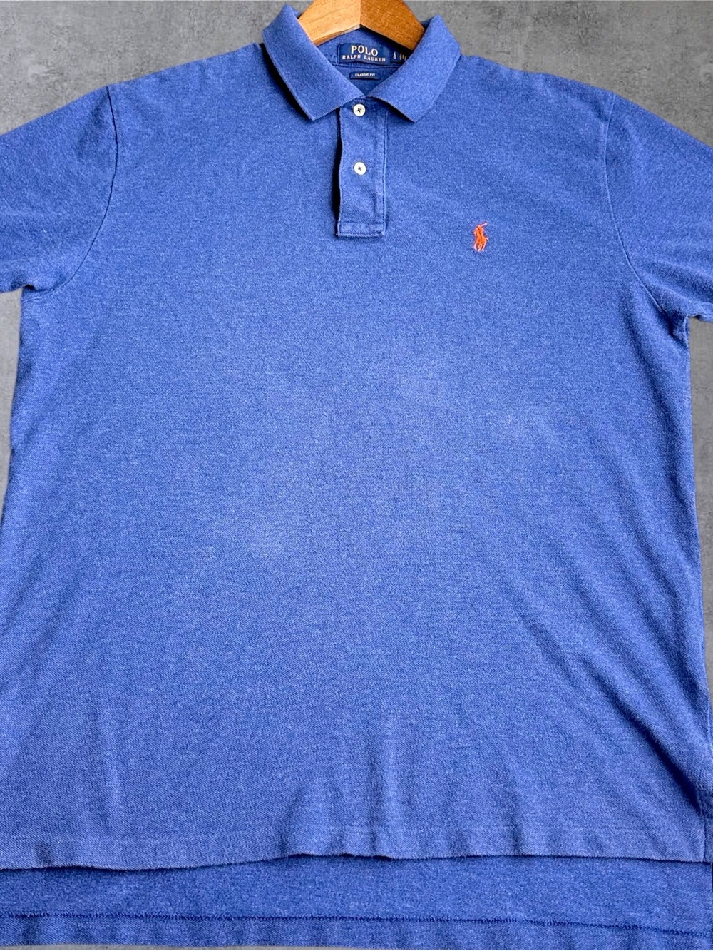 Polo Ralph Lauren Polo Shirt Mens Large Blue Classic Fit Cotton Pony Logo Casual